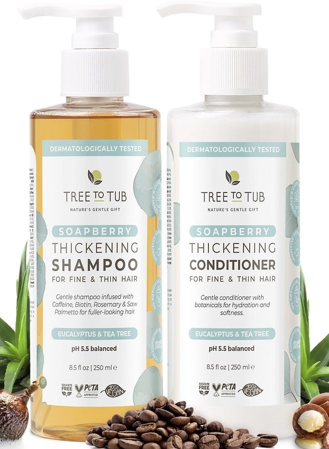 تري تو تيوب مجموعة شامبو وبلسم تري تو توب لتكثيف الشعر بالبيوتين - كافيين منشط لشعر أكثر كثافة، شامبو وبلسم مكثف للشعر للنساء والرجال، خالٍ من الكبريتات مع زيت الأرغان العضوي الطبيعي من ثمرة الصابون - Image 1